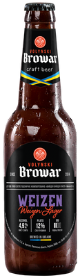 Упаковка нефильтрованного пива Волынский Бровар "Weizen", 0,35л х 12шт. 000001564 фото