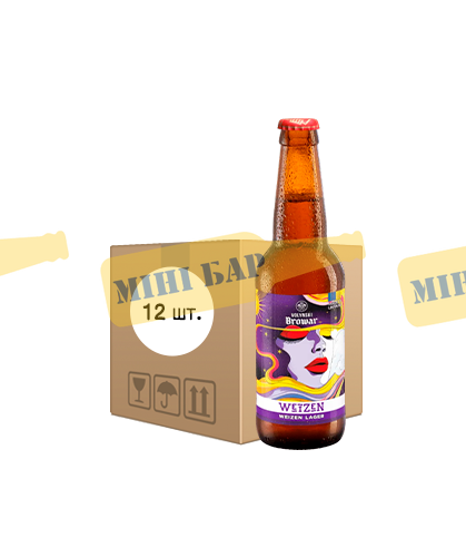 Упаковка пива Волинський Бровар "Weizen", 0,35л х 12шт. 000001564 фото