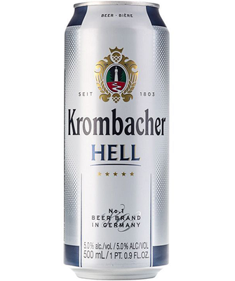 Упаковка імпортного пива Krombacher "Hell",  0.5л Ж/Б х 24шт. 000002512 фото