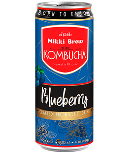 Упаковка безалкогольного напою Mikki Brew "Комбуча Blueberry", 0,33л х 12шт. 000004721 фото