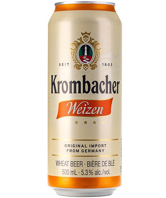 Упаковка импортного пива Krombacher "Weizen" пшеничное, 0.5л Ж/Б х 24шт. 000002588 фото