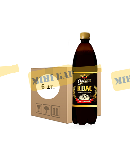 Упаковка кваса Опілля "Квас Чорний", 1л х 6шт. 000005731 фото