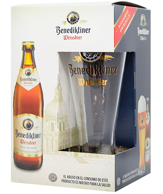 Подарунковий набір пива Benediktiner, 3шт х 0,5л + келих 0,5л 000003746 фото