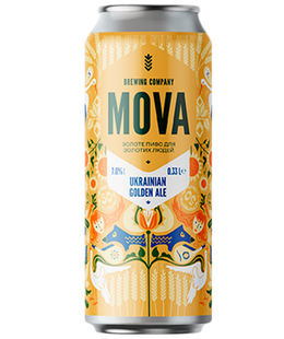 Упаковка крафтового пива Mova "Ukrainian Golden Ale", 0,33л х 12шт. 000005652 фото