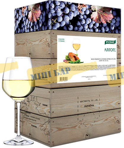 Вино Picnic "Алиготе" белое сухое, 10л 000004930 фото