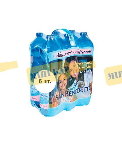 Упаковка негазованої мінеральної води San Benedetto, 1,5л х 6шт. 000005365 фото