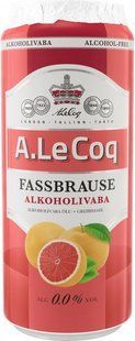 Упаковка импортного безалкогольного пива "A.Le Coq Fassbrause Grapefruit",0,5л х 24шт. 000004043 фото