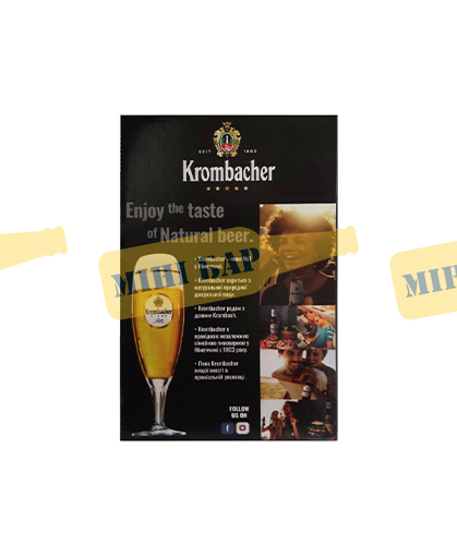 Подарочный набор пива Krombacher 4шт. х 0,5л + бокал 0,3л 000004441 фото