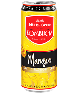 Упаковка напою MIKKI BREW "Комбуча Mangoо", 0,35л х 12шт. 000004720 фото