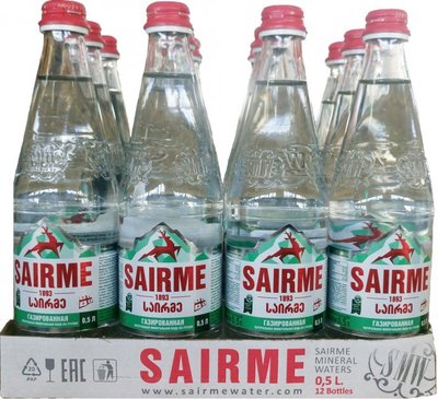 Упаковка минеральной воды Sairme, 0,5л х 12шт. 000003533 фото
