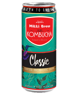 Упаковка напою Mikki Brew &laquo;Комбуча CLASSIC&raquo;, 0,33л х 12шт. 000004722 фото