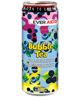 Напій Бабл Ті EVER AID &laquo;Bubble Tea BLUEBERRY BLACKBERRY&raquo;, 0,33л х 12шт. 000005555 фото
