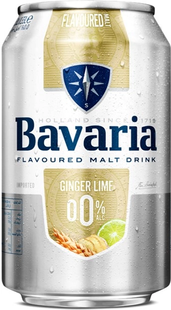 Упаковка безалкогольного імпортного пива Bavaria "Malt Ginger Lime" , 0,33л х 24шт. 000004580 фото