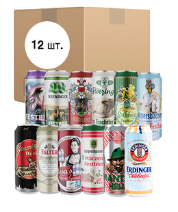 Набір німецького пива Oktoberfest Box, 12шт х 0,5л 009N фото
