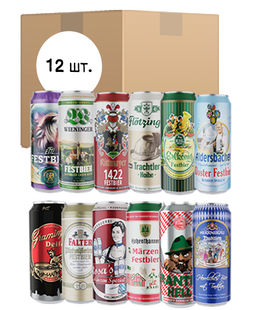 Набір німецького пива Oktoberfest Box, 12шт х 0,5л 009N фото