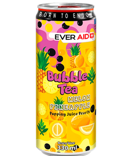 Напій бабл ті EVER AID &laquo;Bubble Tea MELON PINEAPPLE&raquo;, 0,33л х 12шт. 000005556 фото