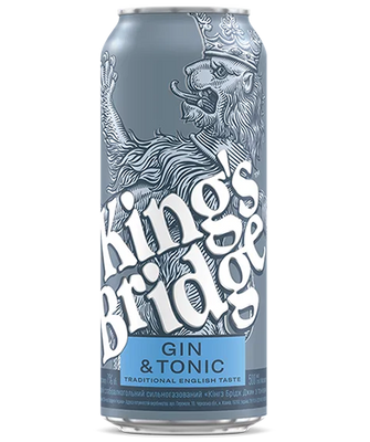 Упаковка напитка King's Bridge "Джин-Тоник", 0,5л х 24шт. 000004008 фото