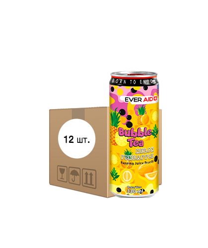 Купити Напій бабл ті EVER AID «Bubble Tea MELON PINEAPPLE», 0,33л