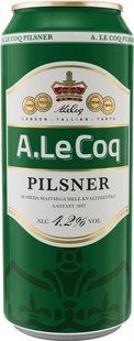 Упаковка імпортного пива "A.Le Coq Pilsner", 0,5л х 24шт. 000003704 фото