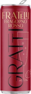 Упаковка слабоалкогольного игристого напитка Fratelli "Gratti Fragolino Rosso", 0,33л х 20 шт. 000003251 фото