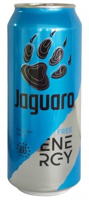 Упаковка энергетического безалкогольного напитка Jaguaro Free, 0.5 ж/б х 24шт. 000004034 фото