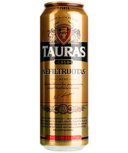 Упаковка пива Tauras Nefiltruotas, 0,568л х 24шт. 000006210 фото