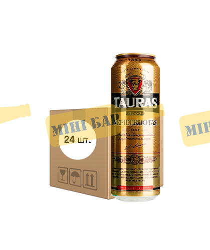 Упаковка пива Tauras Nefiltruotas, 0,568л х 24шт. 000006210 фото