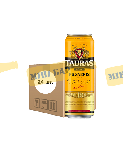 Упаковка пива Tauras Pilsneris, 0,568л х 24шт. 000006209 фото