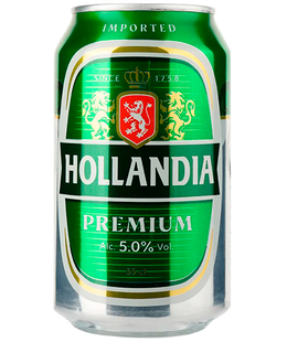 Упаковка пива Hollandia Premium, 0,5л х 24шт. 000006195 фото