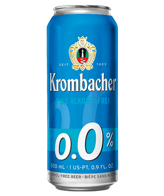Упаковка импортного безалкогольного пива Krombacher "Pils Alkoholfrei", 0,5 ж/б х 24шт. 000003255 фото