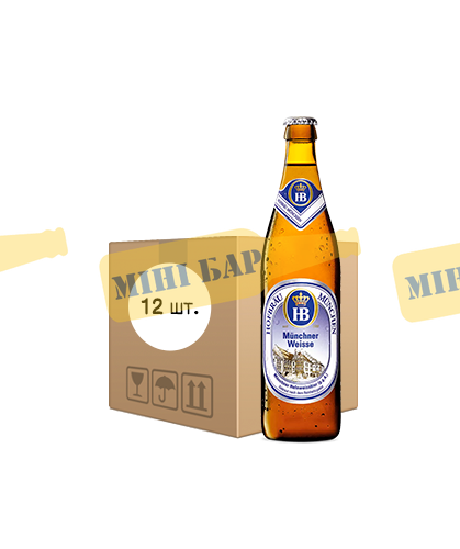 Упаковка пива Hofbrau Munchner Weisse, 0,5л х 12шт. 000006041 фото