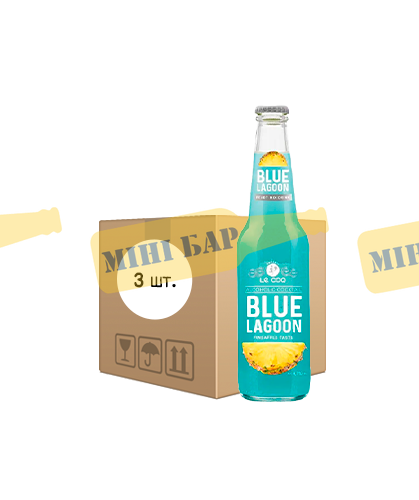 Упаковка слабоалкогольного напою Le Coq &laquo;Blue Lagoon&raquo;, 0,33л х 3шт. 000005936 фото