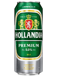 Упаковка імпортного пива Hollandia "Premium", 0,5л х 24шт. 000003325 фото