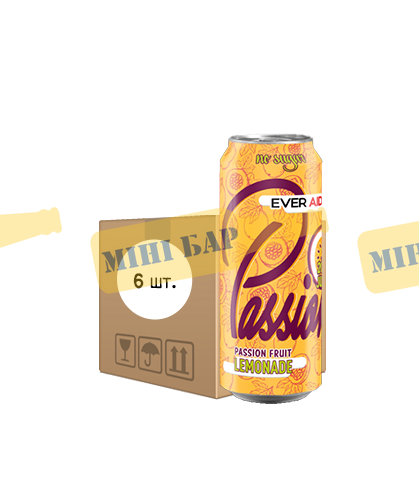 Упаковка напою EVER AID &laquo;Lemonade Passion fruit&raquo;, 0,5л х 6шт. 000005818 фото
