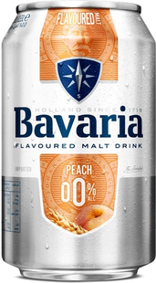 Упаковка імпортного безалкогольного пива Bavaria "Malt Peach", 0,33л х 24шт. 000003800 фото