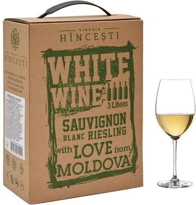 Вино HINCESTI "Совіньон Блан Рислінг" напівсухе біле, 3л. 000004797 фото