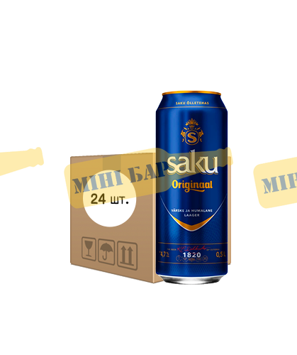 Упаковка пива Saku Originaal, 0,5л х 24шт. 000006230 фото