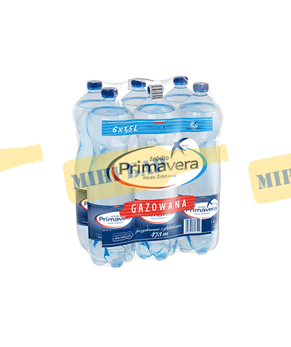 Упаковка мінеральної газованої води Primavera, 1,5л х 6шт. 000004716 фото