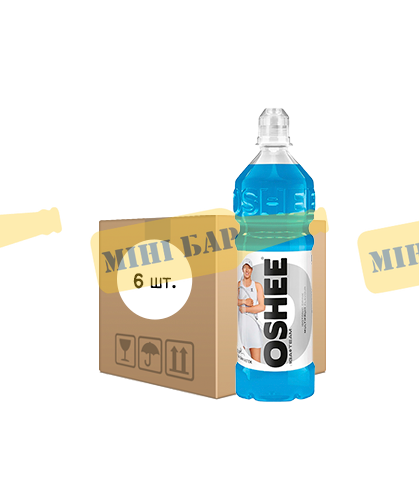 Упаковка спортивного изотонического напитка "OSHEE Multifruit", 0,75л х 6шт. 000003873 фото
