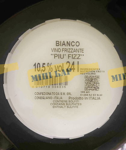 Итальянское игристое вино &laquo;BIANCO FR&raquo; ТМ PIU FIZZ белое сухое, КЕГ 24л 000004605 фото