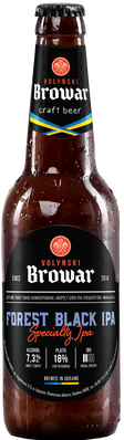 Упаковка нефільтрованого пива Волинський Бровар "Forest Black IPA", 0,35л х 12шт. 000003459 фото