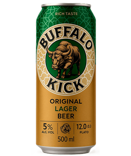 Упаковка пива Buffalo Kick &laquo;Original Lager&raquo;, 0,5л х 24шт. 000006253 фото
