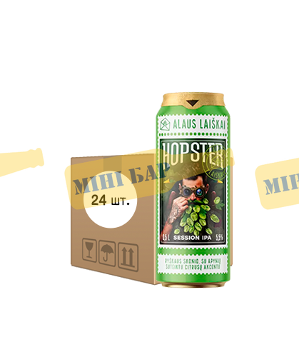 Упаковка пива Volfas Engelman &laquo;Hopster Session IPA&raquo;, 0,5л х 24шт. 000006254 фото