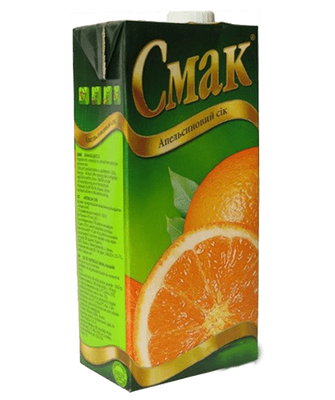 Упаковка соку Смак Апельсин 1л х 12шт. 000004350 фото