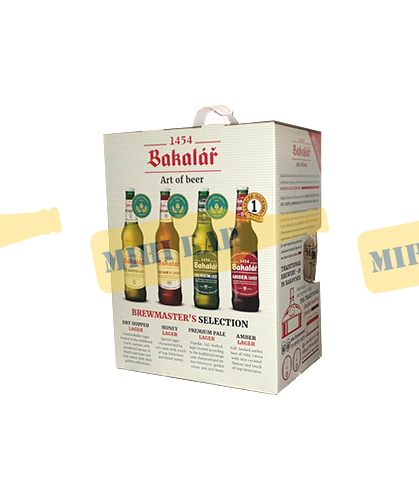 Подарочный набор пива Bakalar, 5шт. х 0,5л + келих 0,3л 000004891 фото
