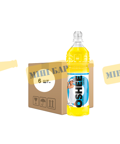 Упаковка спортивного напитка OSHEE "ZERO Sport Drink лимон", 0,75л х 6шт. 000004781 фото