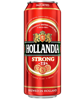 Упаковка імпортного пива Hollandia "Strong", 0.5л Ж/Б х 24шт. 000002493 фото