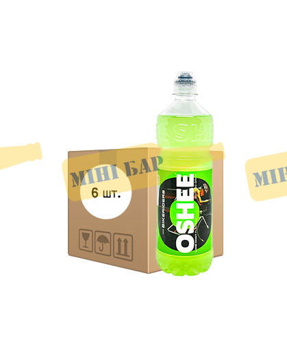 Упаковка спортивного ізотонічного напою "OSHEE Lime-Mint", 0,75л х 6шт. 000003875 фото
