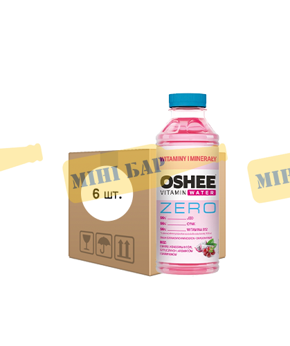 Упаковка спортивного напитка OSHEE "Vitamin Water ZERO виноград-питахайя", 0,555х6шт. 000004783 фото