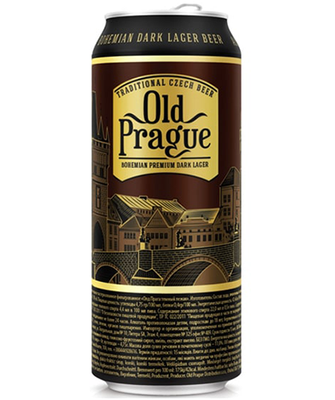 Упаковка импортного пива Old Prague "Bohemian Dark Lager", 0.5л Ж/Б х 24шт. 000002502 фото